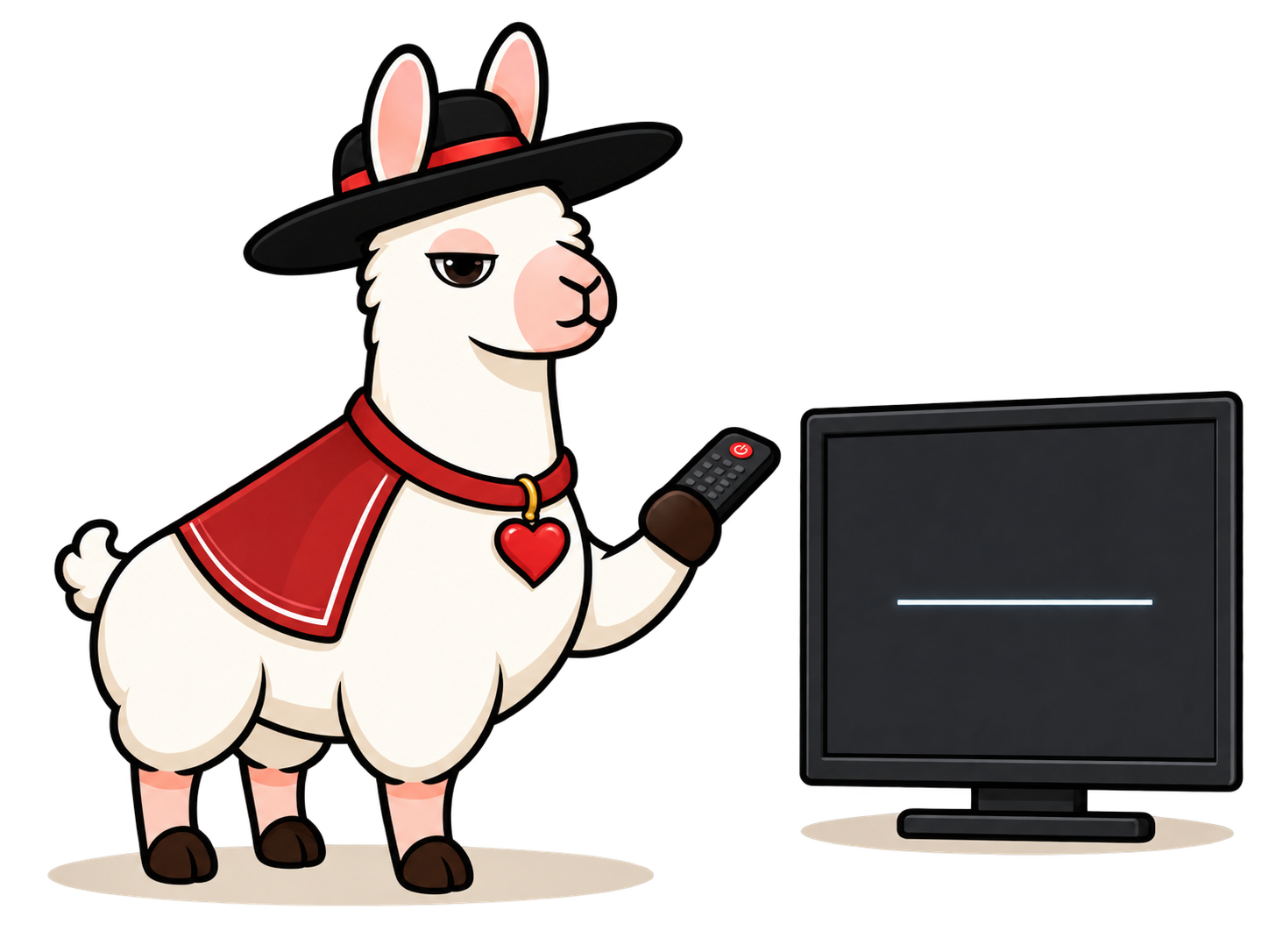 Señor Llamor switches off the television with his remote, ready to host your date.